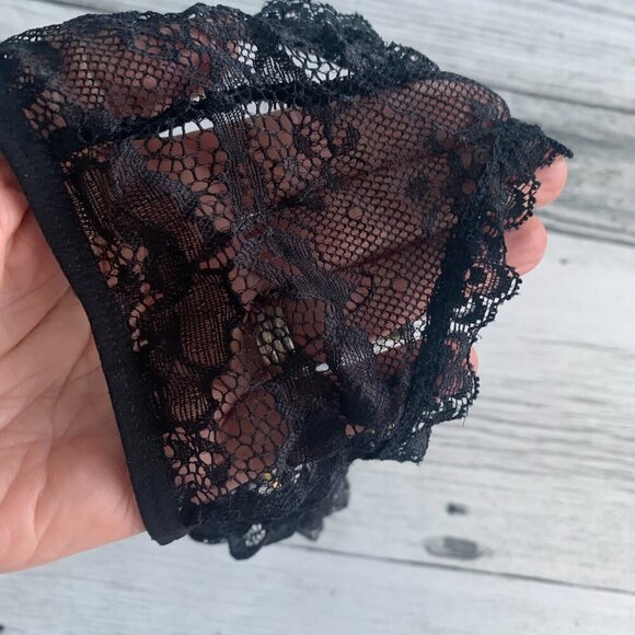 Avidlove Sheer Black Lace Garter Belt Gold Clips - Picture 3 of 7